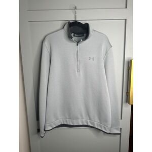 Under Armour Golf Pullover Mens Large Gray‎ 1/4 Zip Long Sleeve Top